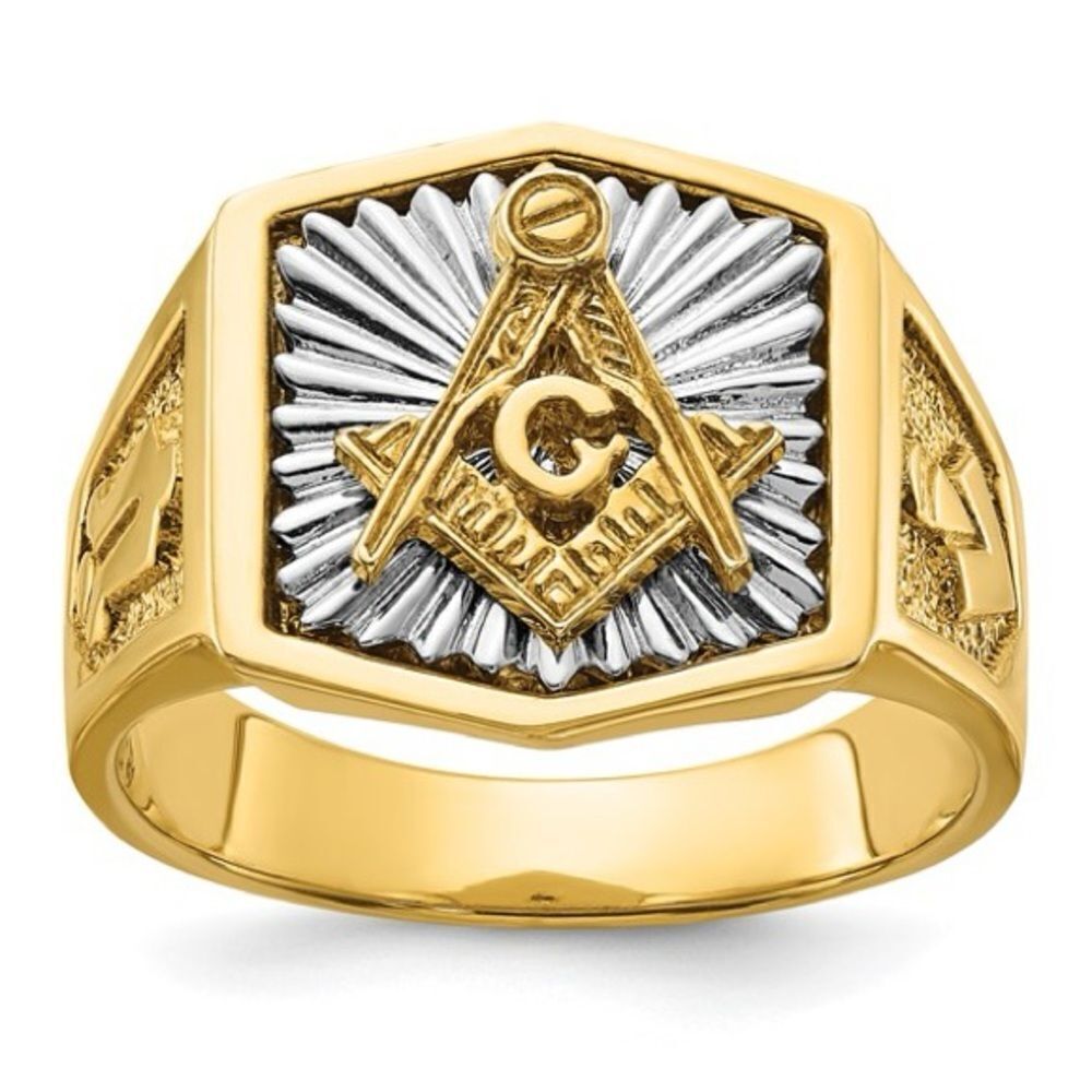 New 14k Gold IBGoodman Men's Masonic Ring: A Blend of Tradition and Modern Style